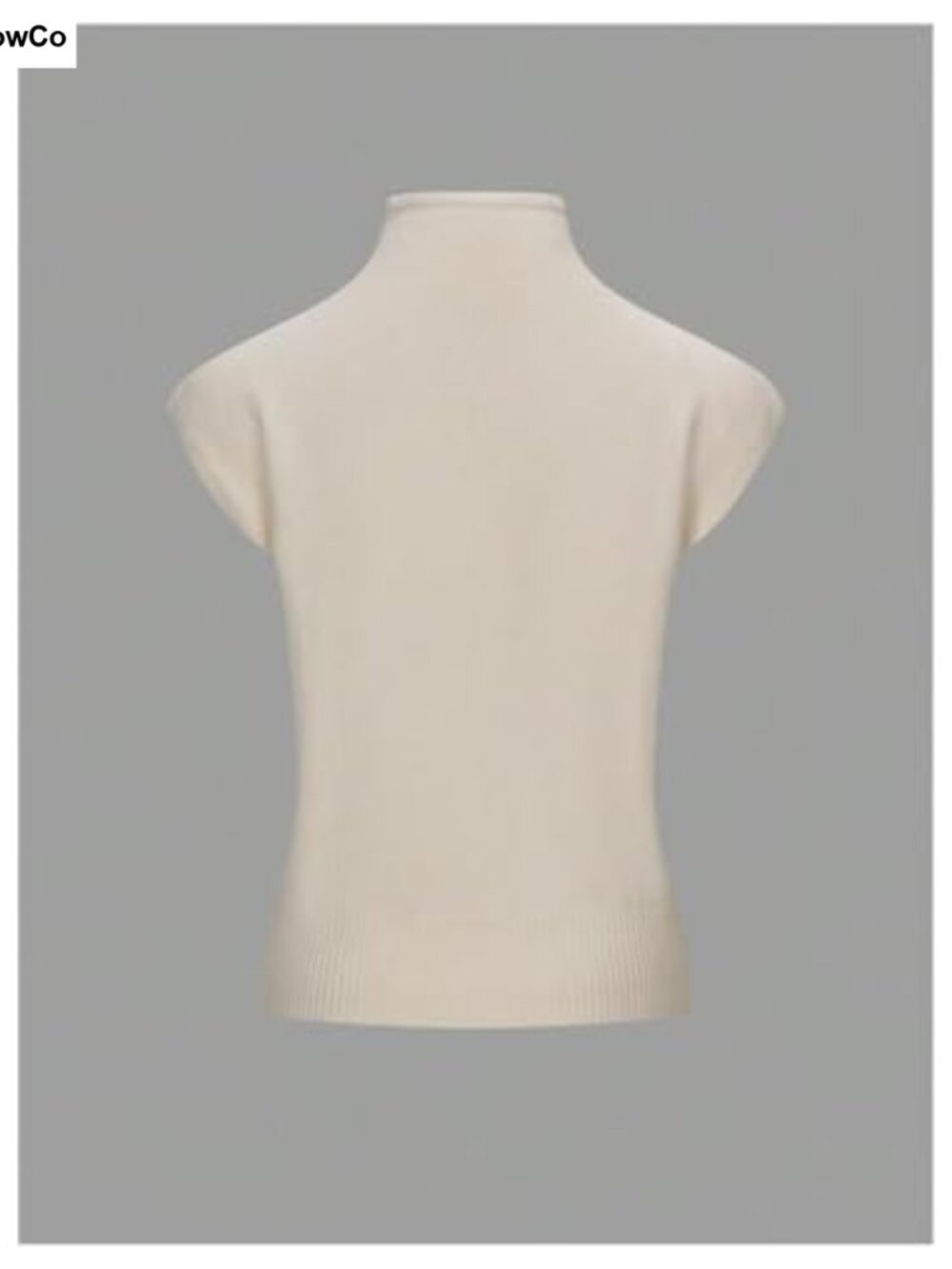 Mock Neck Short Sleeve Sweater Vest Dressy Casual Pullover Top - Picture 4 of 5